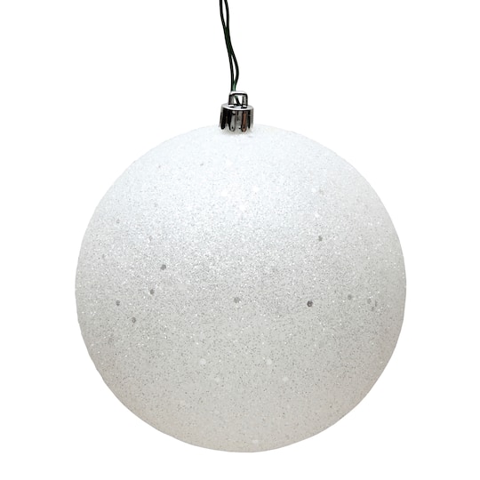 Vickerman 4.75" White Sequin Ball Ornaments, 4ct.